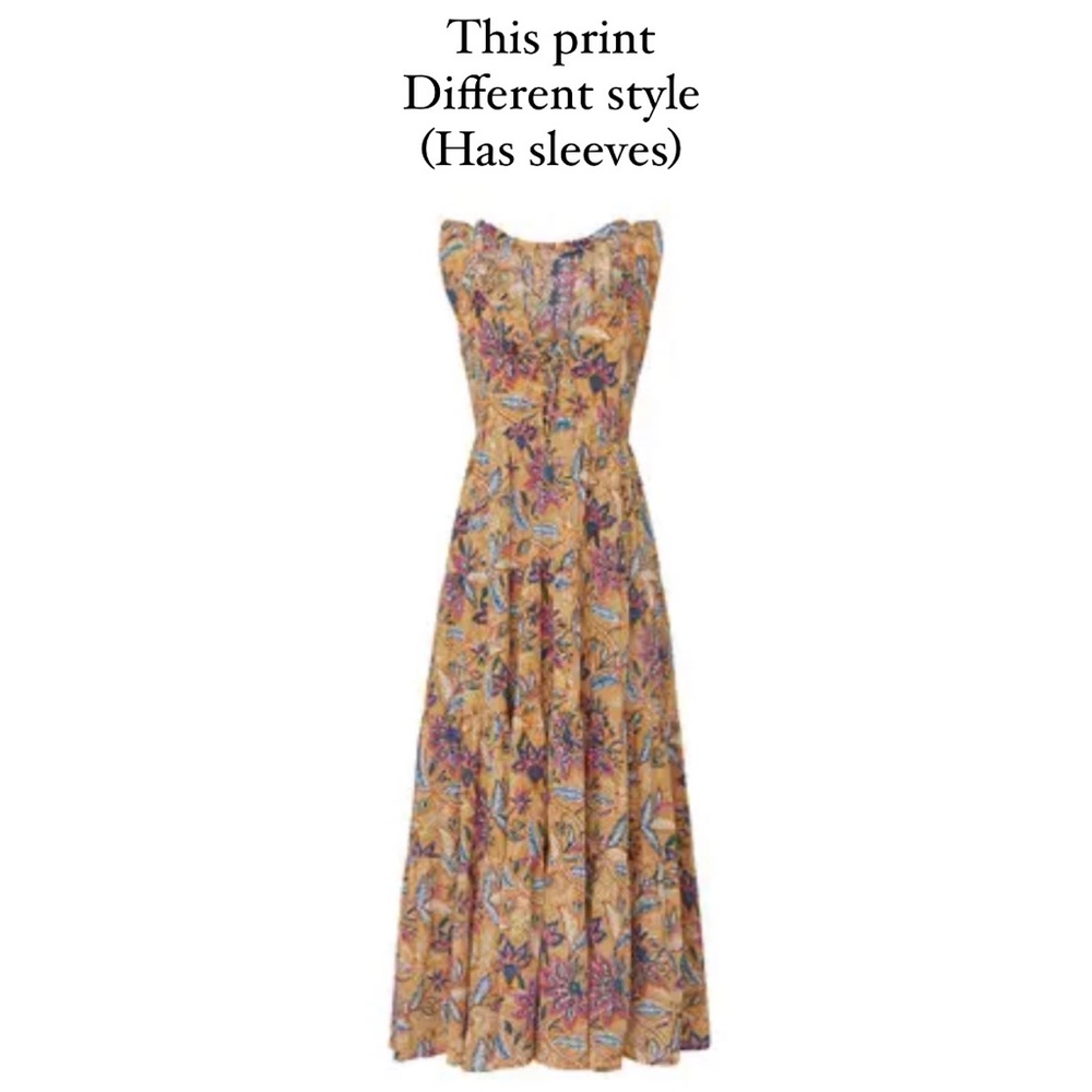Lido world 6M dress with sleeves in Saffran Gardenia print